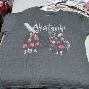 Ripple Junction Dark Gray Akatsuki Graphic Tee with Red Accents
